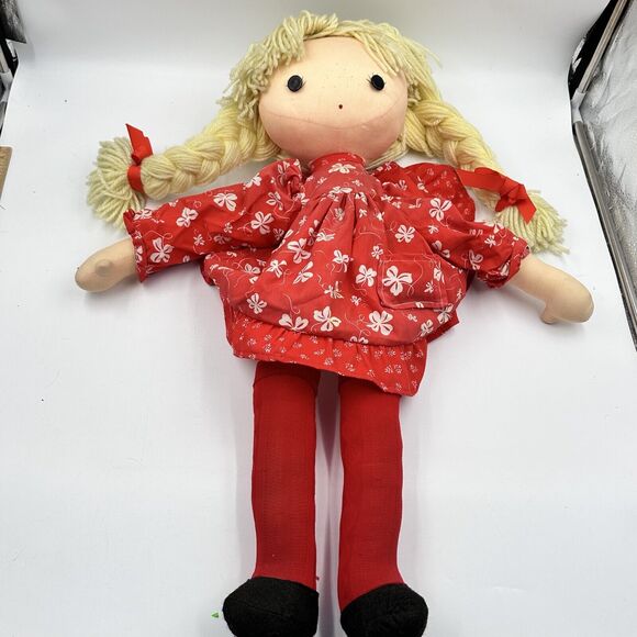 ESTATE SALE - XL vintage Handmade Ragdoll Doll Kitschy 60s 70s Mod Unique Design - Picture 4 of 13